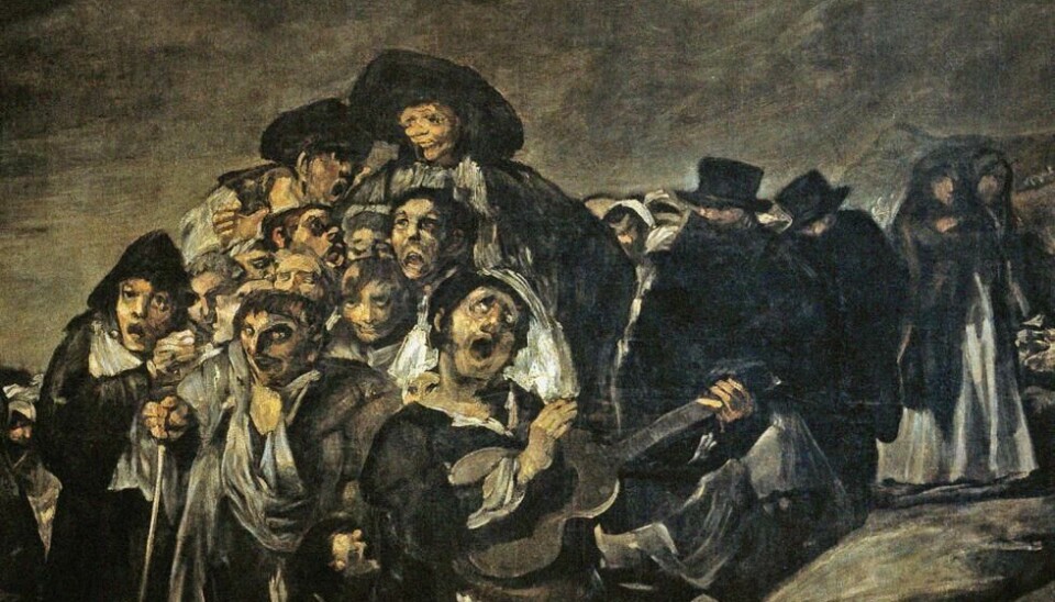 Utsnitt av Fanscisco de Goyas 'La romería de San Isidro', 1819–1823.