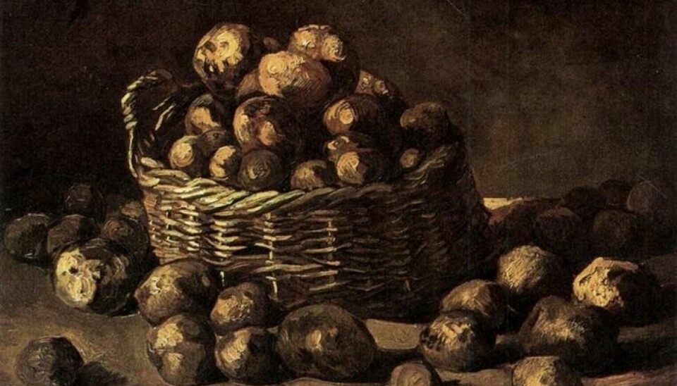 Poteten er en undervurdert rotfrukt. Bildet viser en kurv med poteter, malt av Vincent van Gogh. Kilde: Wikimedia.